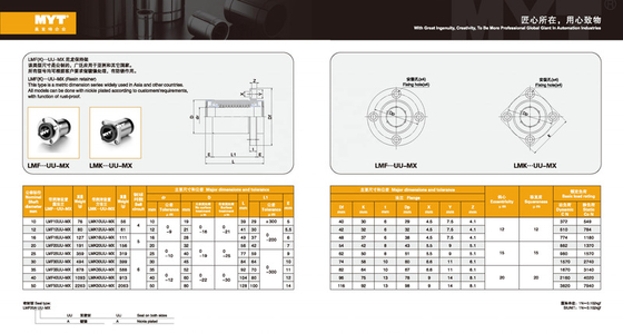 High-Precision MYT China MX LMF12UU Lineare Kugellager mit Bewegung